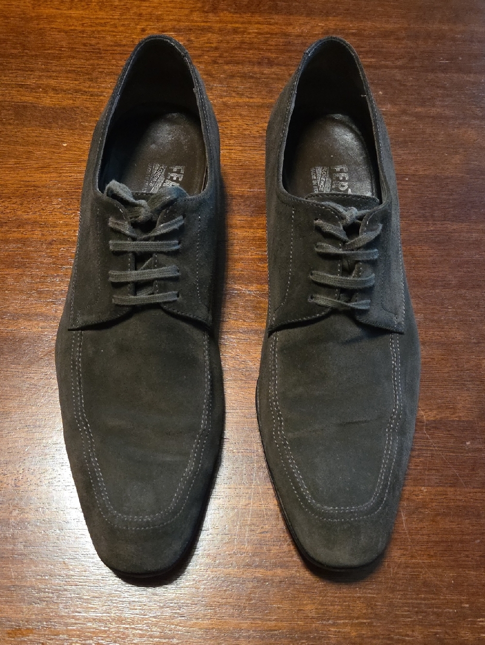MEN'S SALVATORE FERRAGAMO RIVERDALE BROWN SUEDE DERBY OXFORDS 9